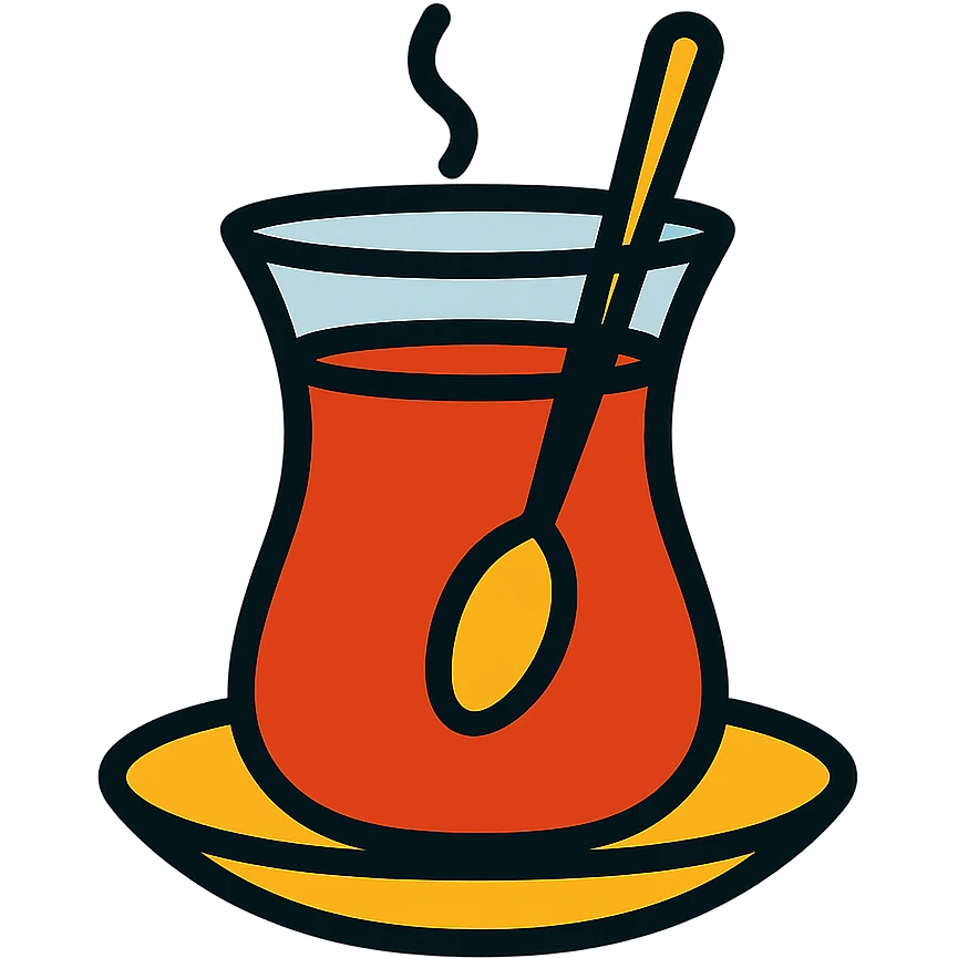 colored icon of a glass of çay emoji
