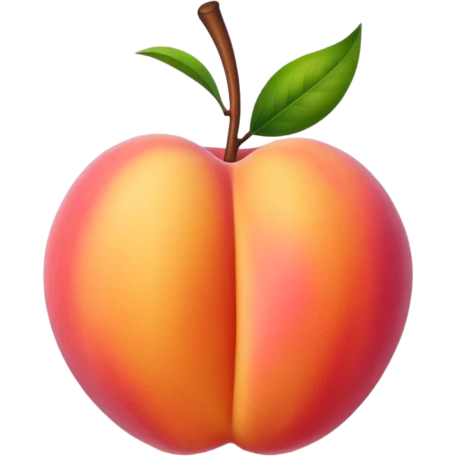peach fruit with exaggerated curves, playful and juicy emoji