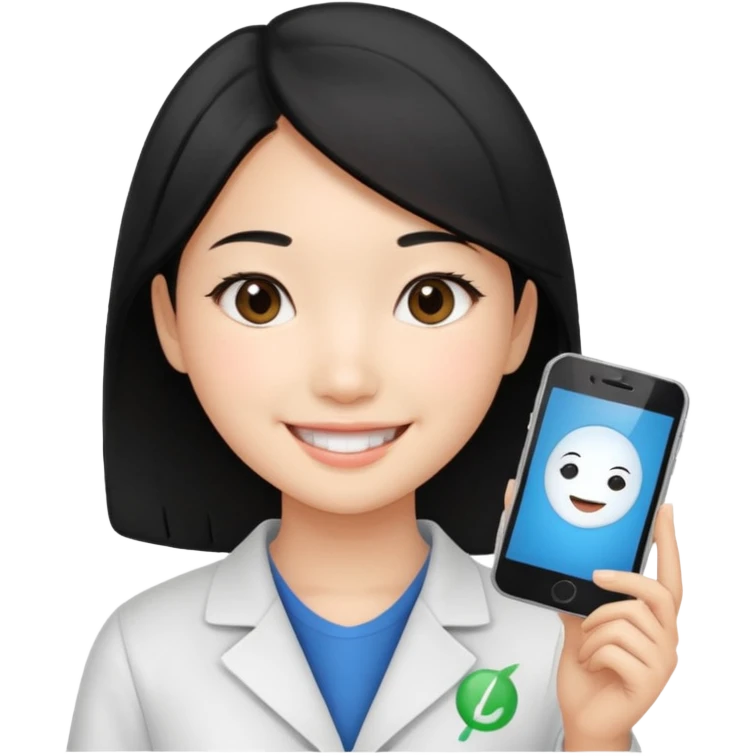 A Asin girl showing a test with 100% on it emoji