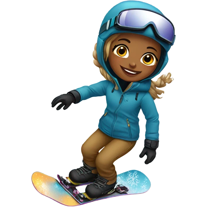 Snowboarding babe emoji