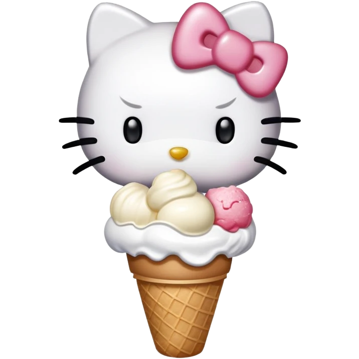 ICE CREAM eating hello kitty emoji