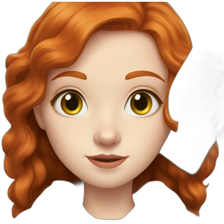 gryffindor Redhead with green eyes pale skin with freckles reading a book emoji