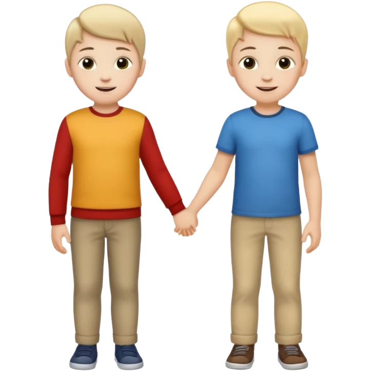 small child standing next to a tall child of same sex emoji