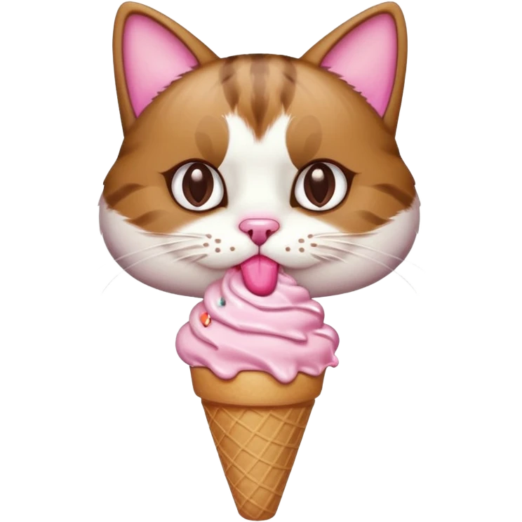 Cat eating ice cream emoji