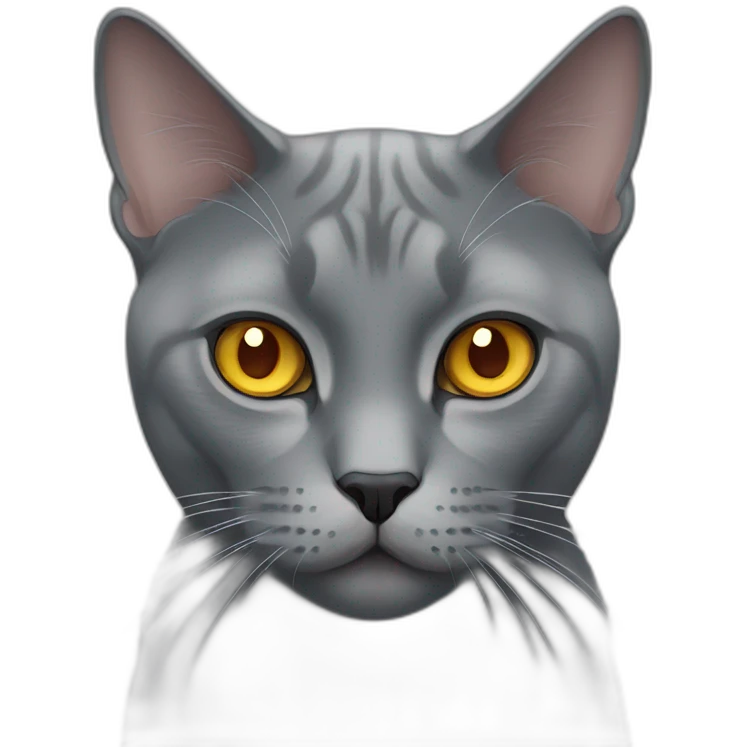 grey british cat with amber eyes emoji