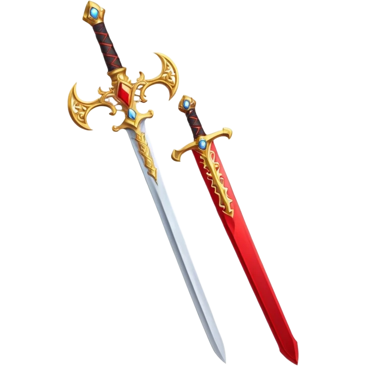 fiery royal golden sword with red blade emoji