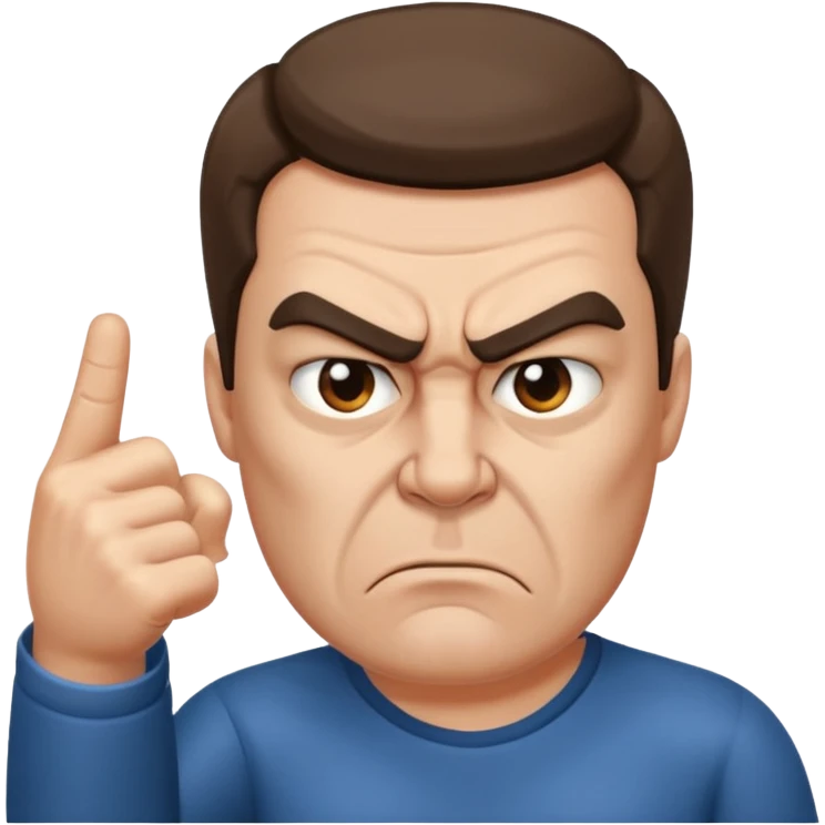 angry man pointing fingure at himself emoji