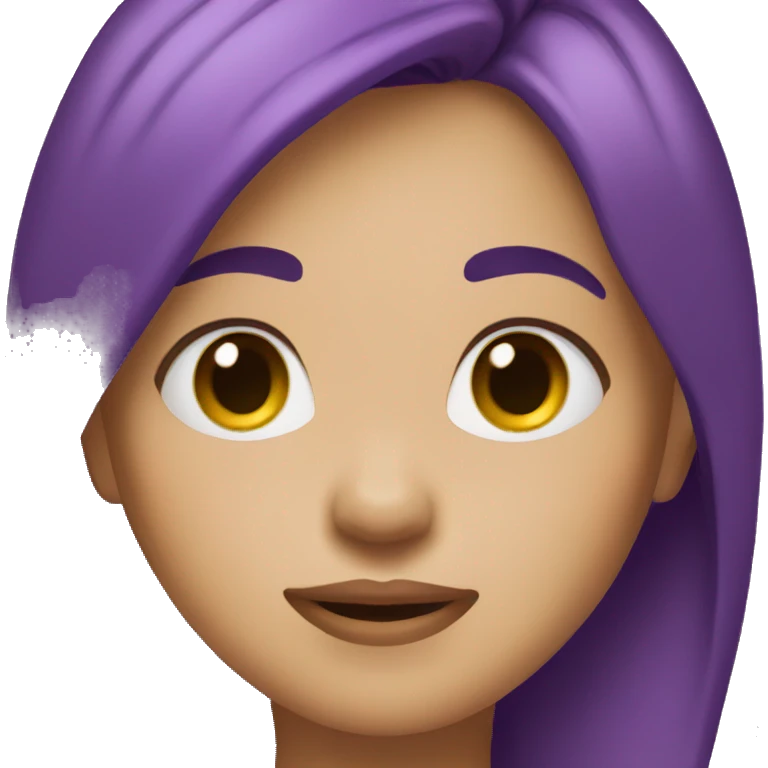 Mustach girl purple hair emoji