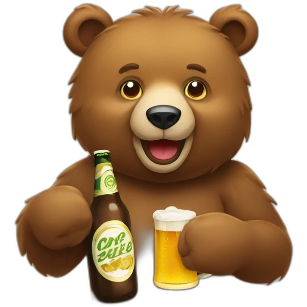 Bear with beer emoji