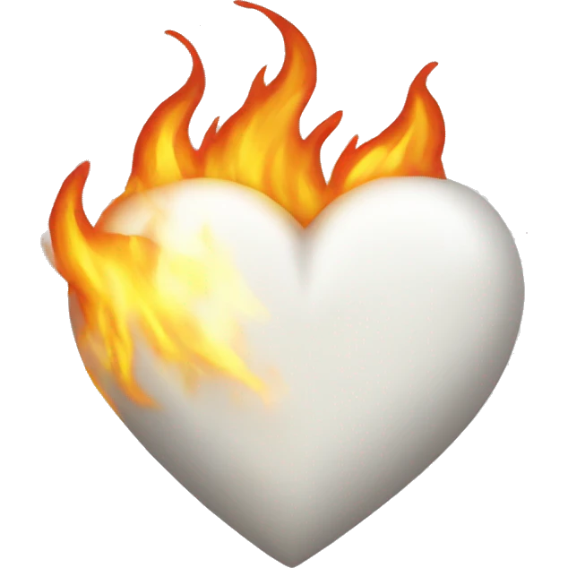 white fire heart emoji