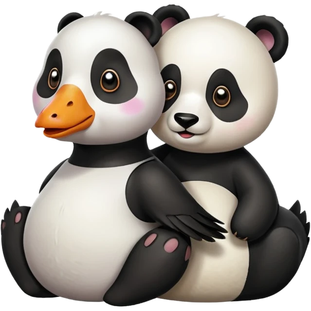 Goose and panda mix colourful  emoji