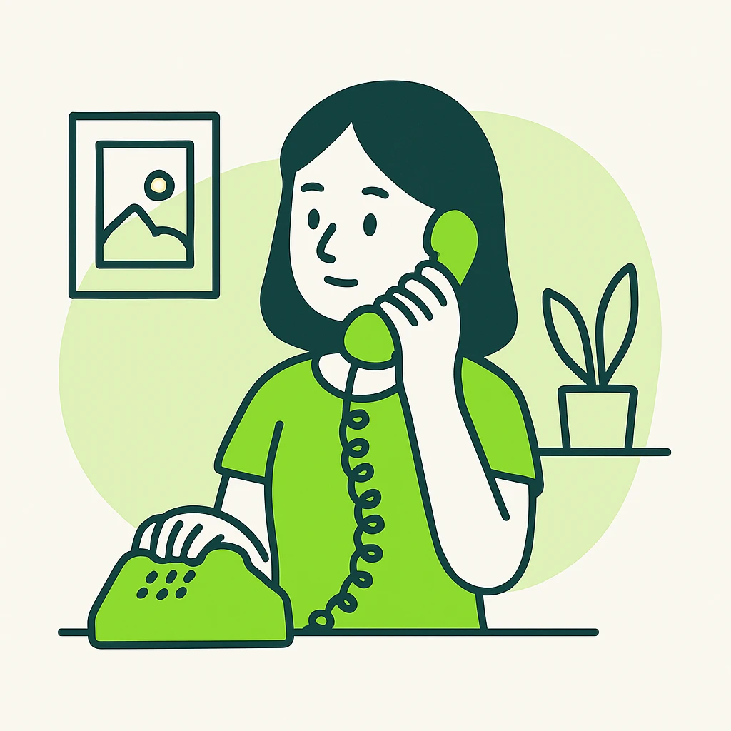 girl talking on telephone in her room emoji