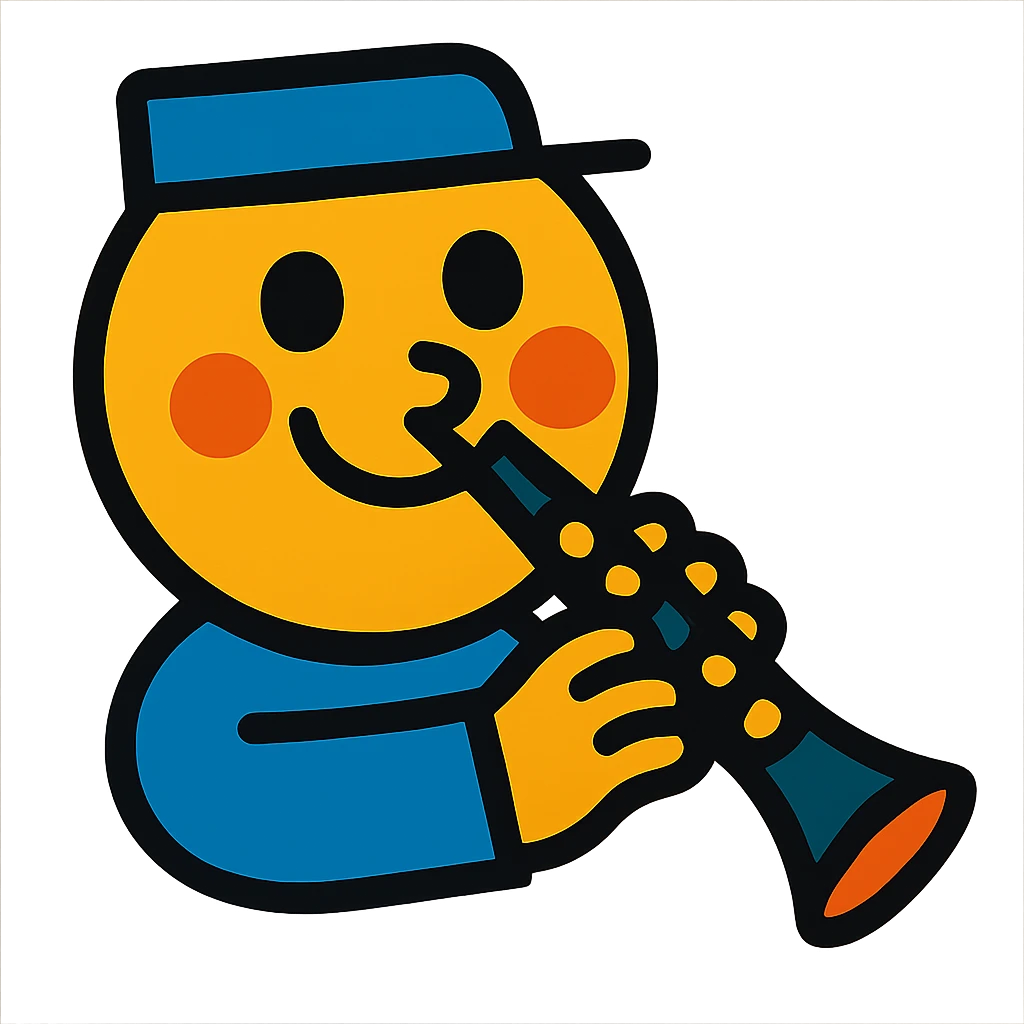 smiling face with clarinet emoji