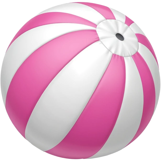 beach ball with pink and white stripes, playful and vibrant emoji