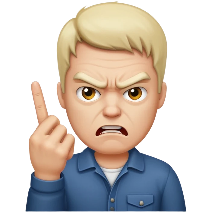 angry guy sticking middle finger emoji