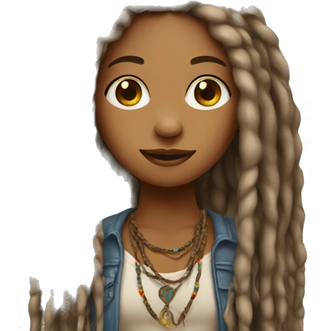 Hippie girl with dreads emoji