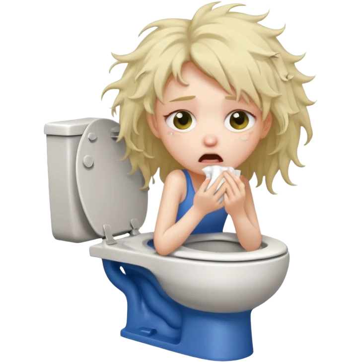 woman very skinny pewking inside toilet emoji