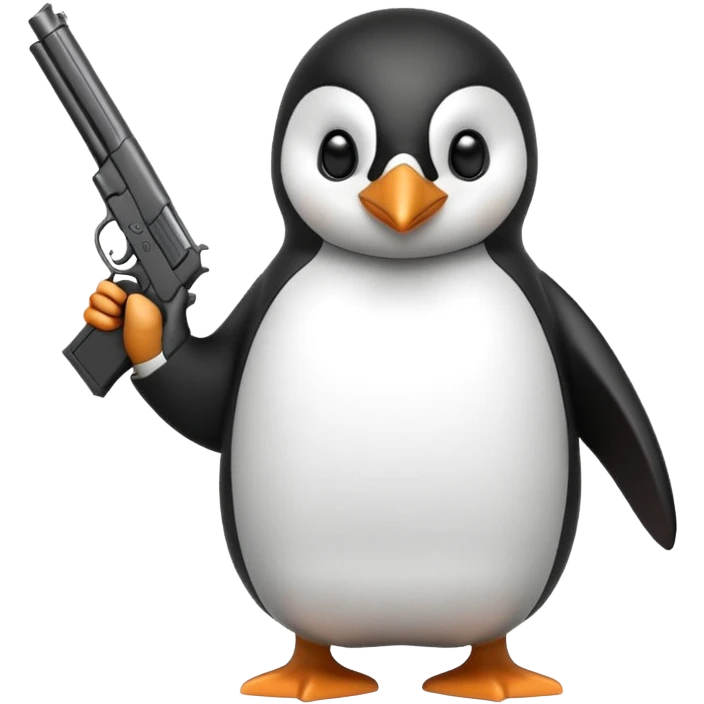 penguin with gun emoji