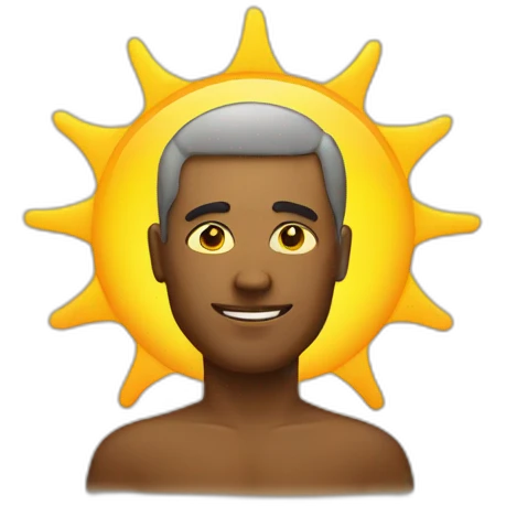 man with a sun behind emoji