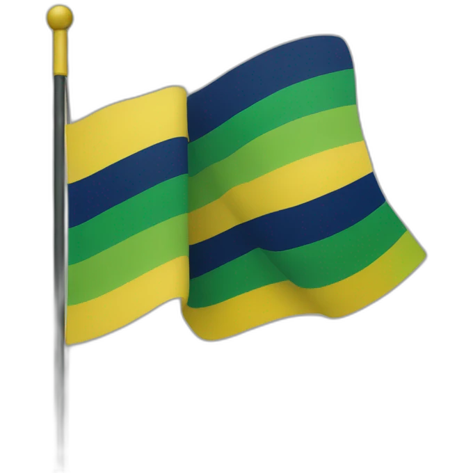 Flag horizontal yellow, dark blue and green emoji