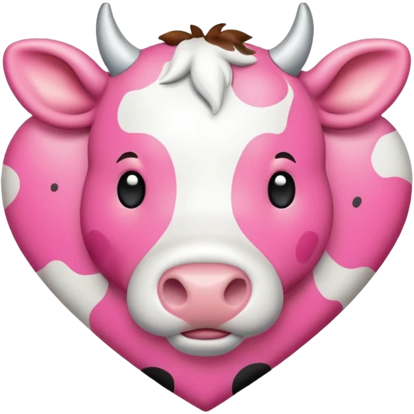 Pink cow spot print colored heart emoji