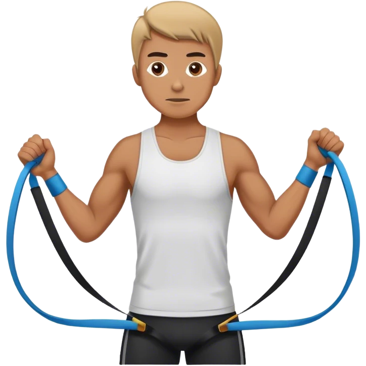 man using resistance band emoji