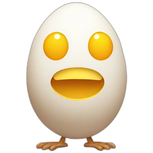Egg with arms and legs and face emoji