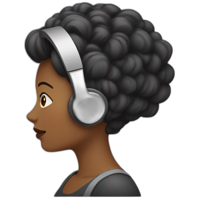 Mujer de pelo negro con su computadora  emoji
