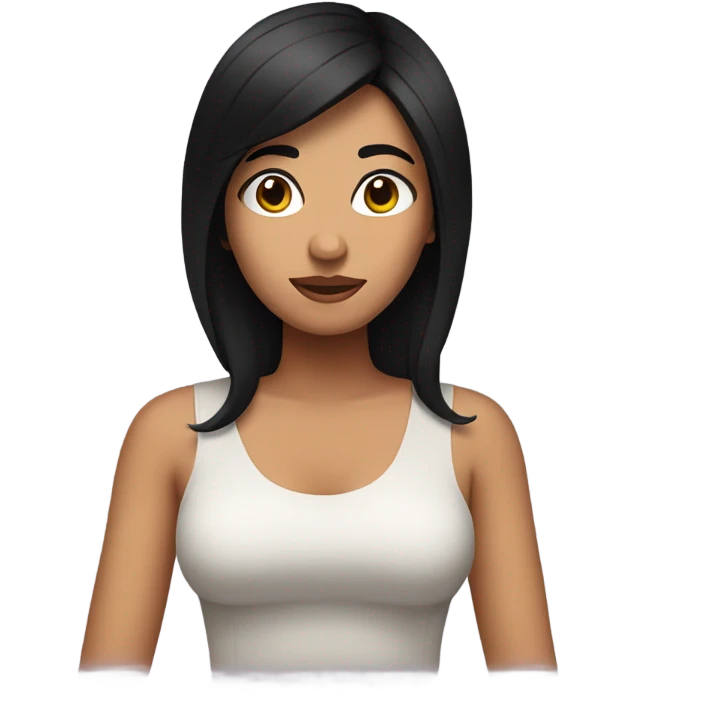 Latina girl with black hair shrugging  emoji
