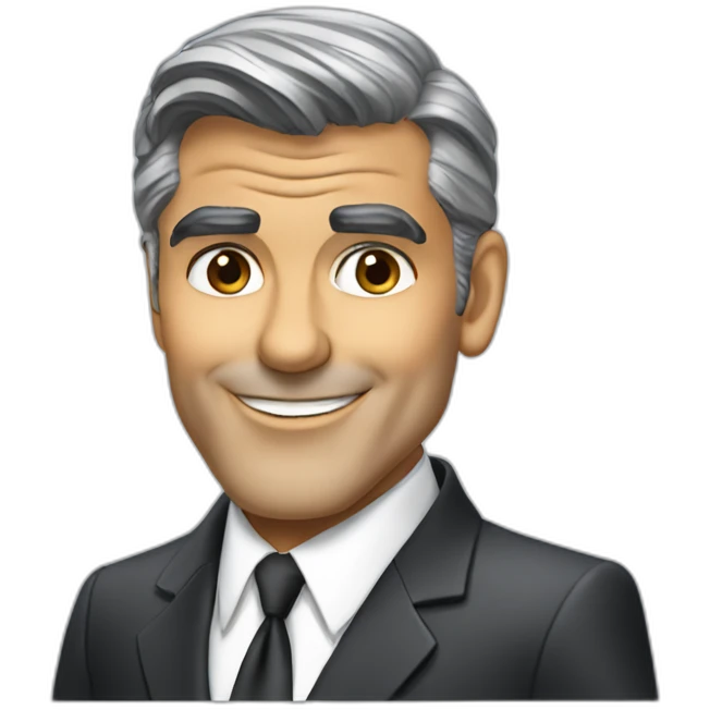 george clooney cartoon wearing suit emoji
