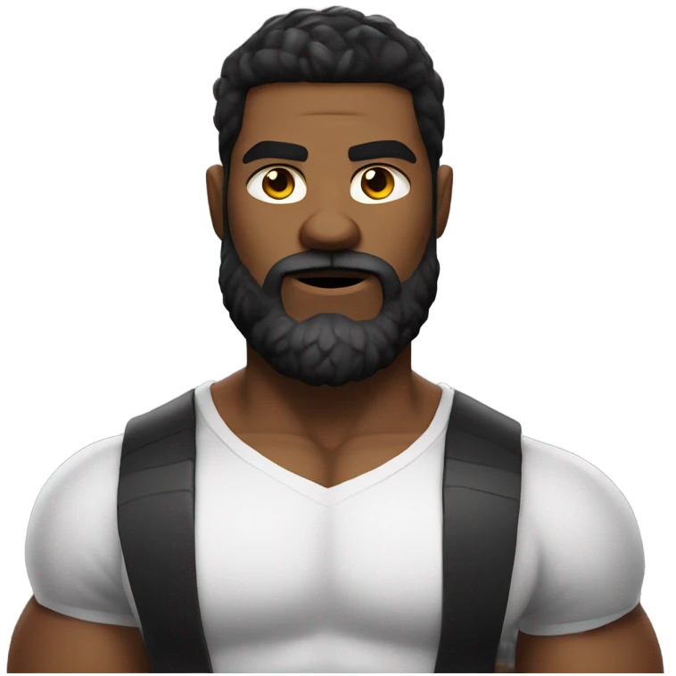 Swole white guy gamer with black beard emoji