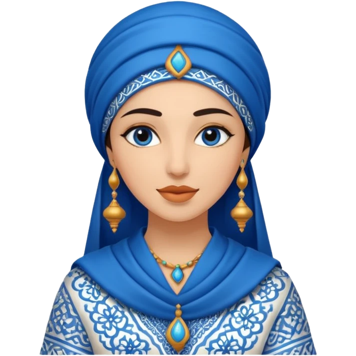 woman in moroccan culture style blue detailed emoji