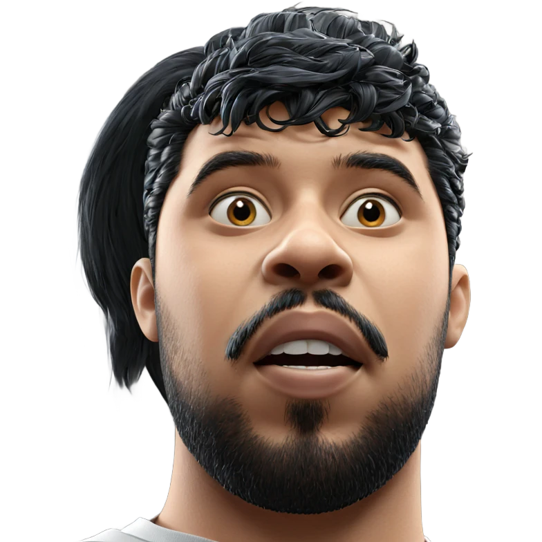 male portrait with black hair emoji