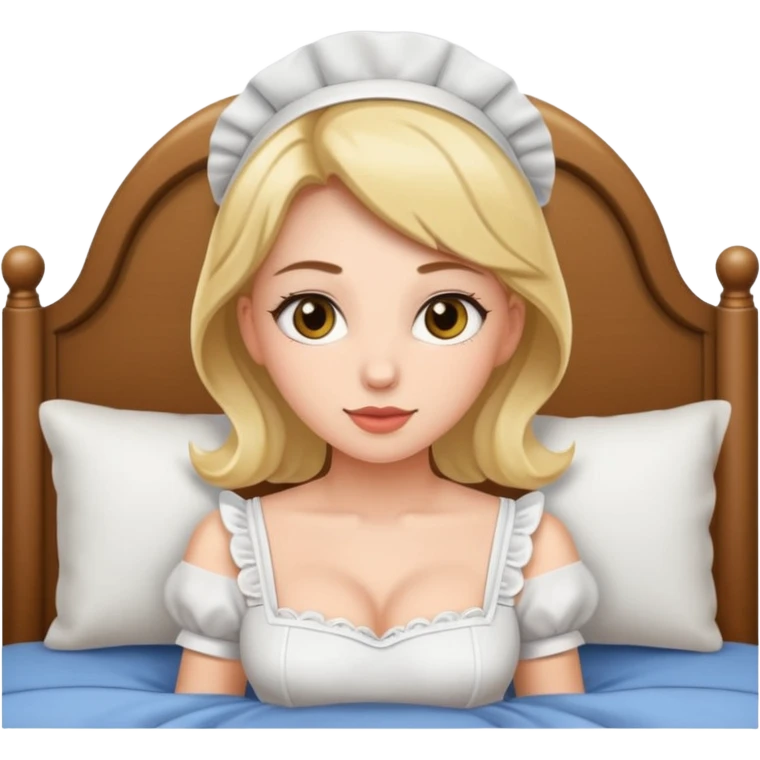 Sexy maid in bed emoji