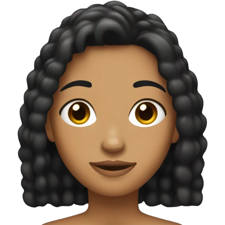 Tan skin black hair  emoji