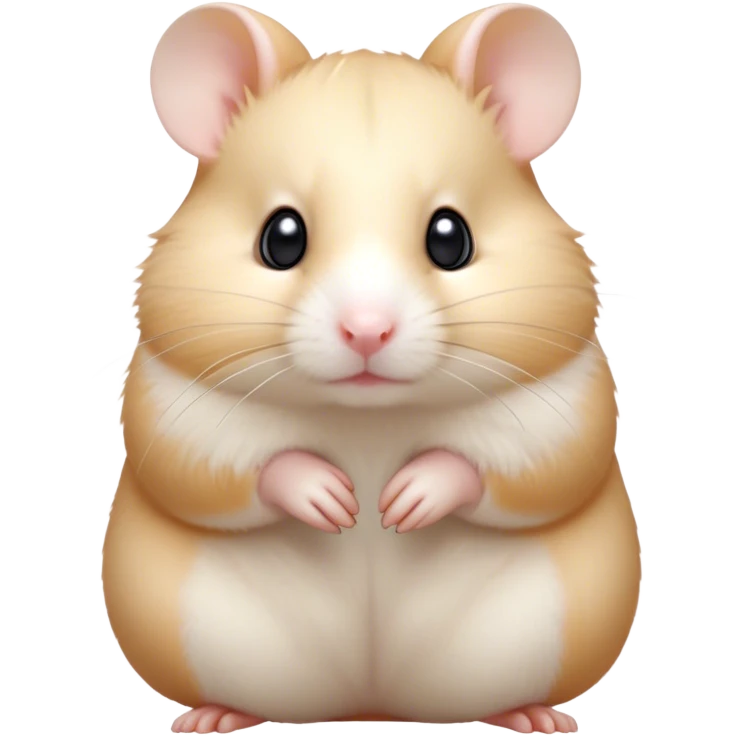 Cinematic Noble Cream Hamster Portrait Emoji, Poised and regal, with a tiny, compact build and a smooth, pristine cream fur, deep-set soulful dark eyes, Simplified yet sharp and sophisticated features, highly detailed, glowing with a soft, dignified glow, high shine, intelligent and energetic, stylized with an air of miniature elegance, focused and attentive, soft glowing outline, capturing the essence of a watchful and confident rodent, so majestic it feels as though it could scurry out of the screen with effortless authority! emoji