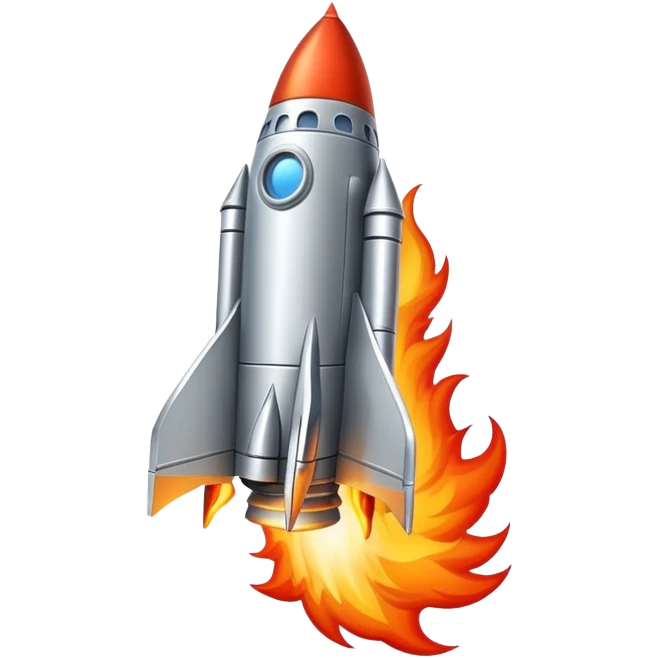 Rocket ship blasting off  emoji