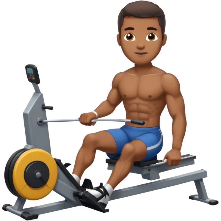 african american male on rowing machine emoji