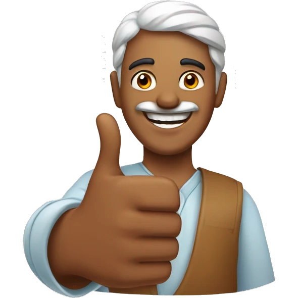 Smiling Indian man showing thumbs up  emoji