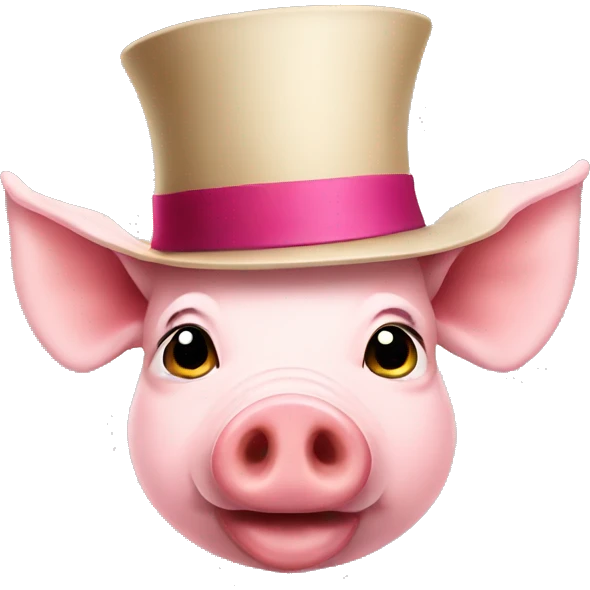 Pig with hat emoji
