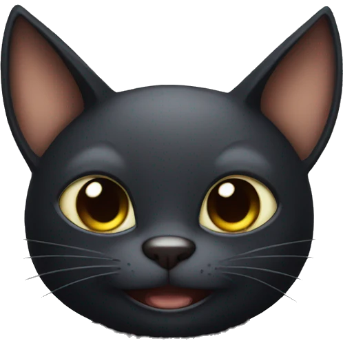 Black cartoon bat-cat emoji