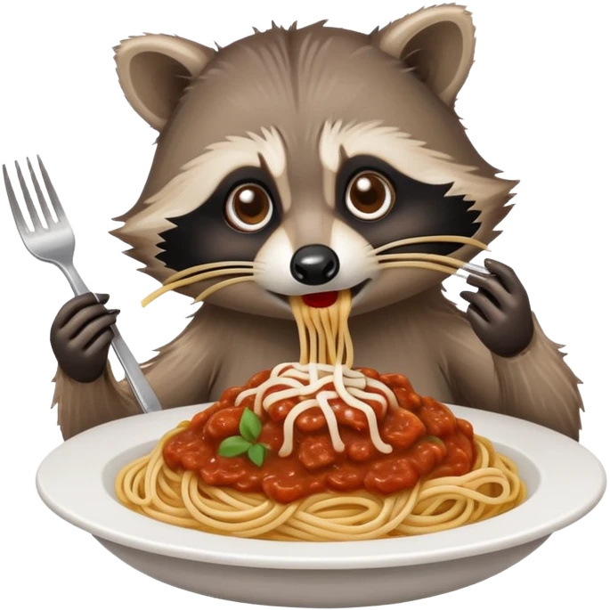 raccoon spaghetti emoji