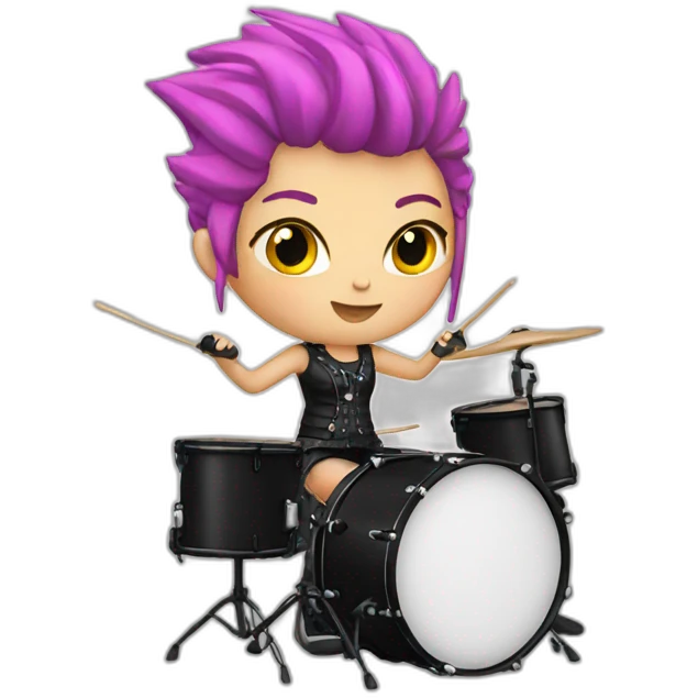 cute punk girl drummer emoji