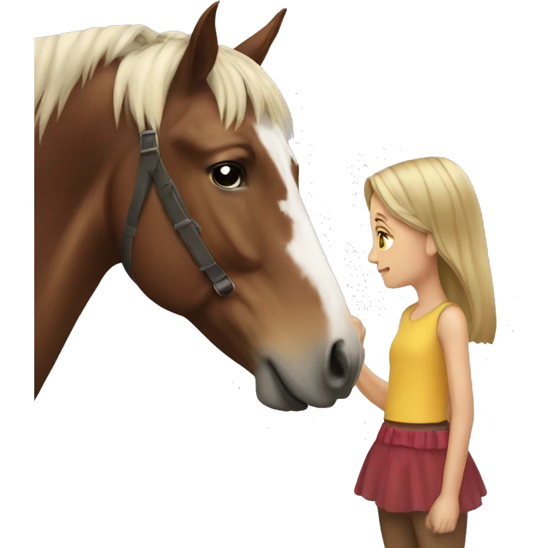 Horse with a girl emoji
