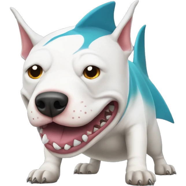 Bull terrier shark costume angry   emoji