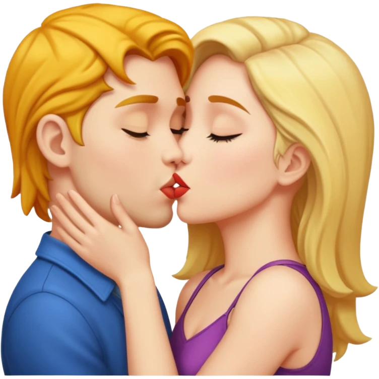 Two people kissing passionately emoji
