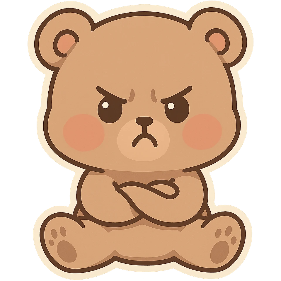 Chibi Bear Pout (angry but cute) emoji