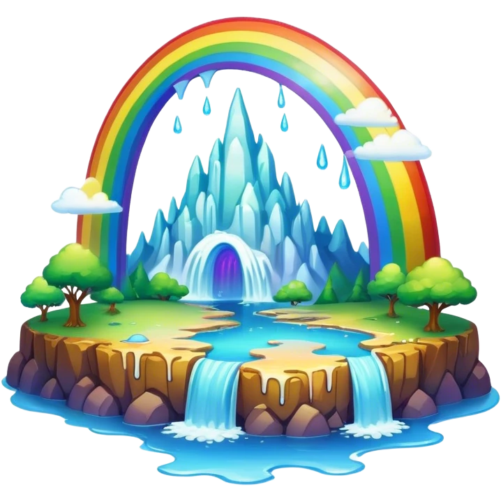 melting magical rainbow renaissance landscape emoji
