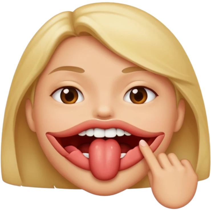 Biting lips emoji