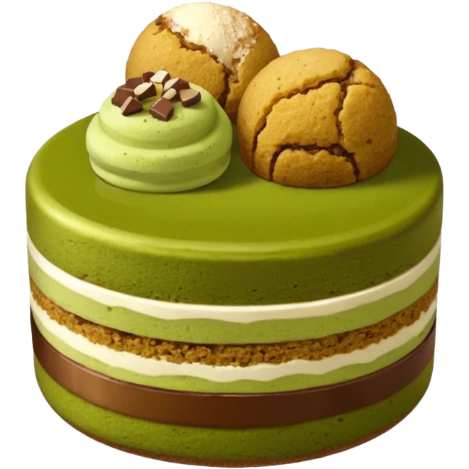 biscuit balls with matcha/chocolate/tiramisu topping + crumbs topping emoji